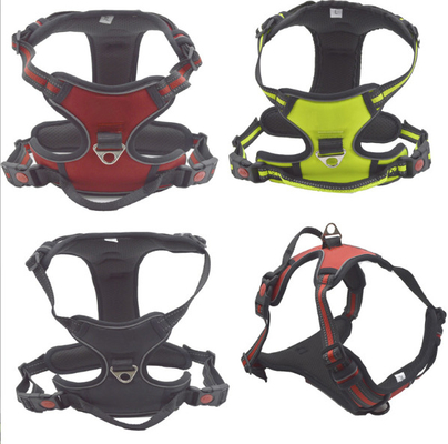 Nylon Reflective Pet Harness Leash For Large Dogs With Pull Handle
