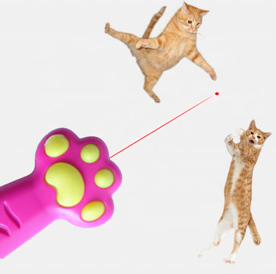 Paw Shaped 3 In 1 Interactive Red Laser Cat Toy With Lanyard