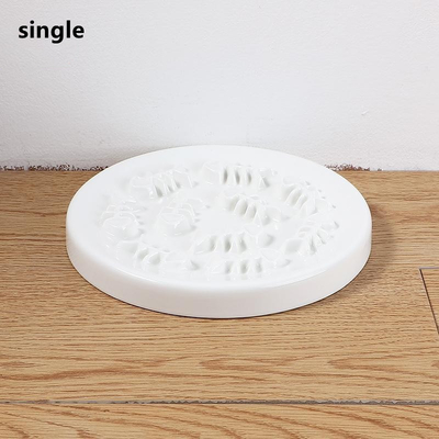 Solid Wood Heighten Pet Slow Food Bowl Cat Dog Ceramic Anti Choking